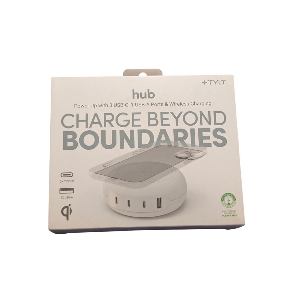 R2.N TYLT (100W) Multi-Port USB-C/USB-A PD Hub w/Wireless Charging PWRHUB100W-T